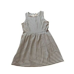 J Crew Petite Dress Size M Black White Striped Sleeveless Summer Casual